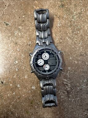 Citizen Titanium-Look Chronograph Watch - Silver and Black Accents